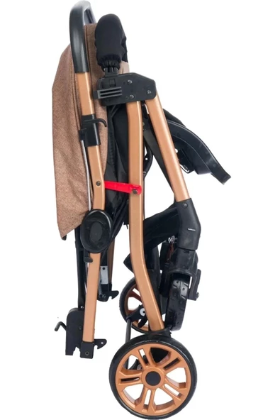 Bewiti Atlantik Gold Kasa Kahve Çift Yönlü Bebek Arabası - Şıklık ve Rahatlık - 4