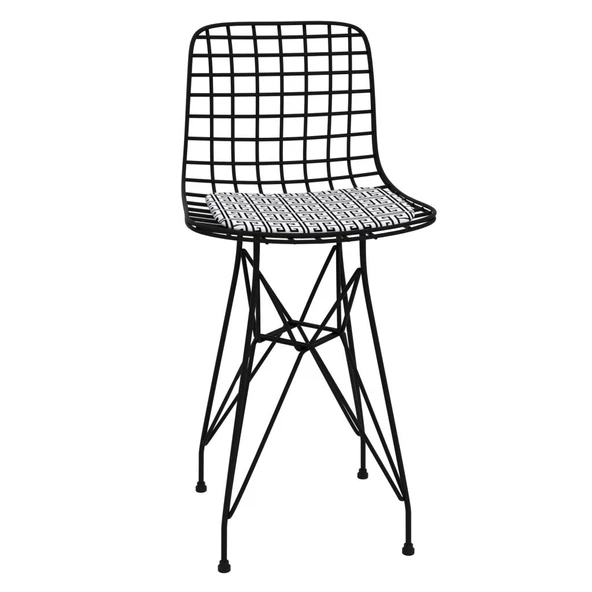 Knsz ufak boy tel bar sandalyesi 1 li uslu syhtalen 55 cm oturma yüksekliği mutfak bahçe cafe ofis - 2