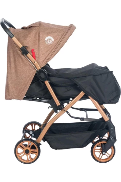Bewiti Atlantik Gold Kasa Kahve Çift Yönlü Bebek Arabası - Şıklık ve Rahatlık - 3