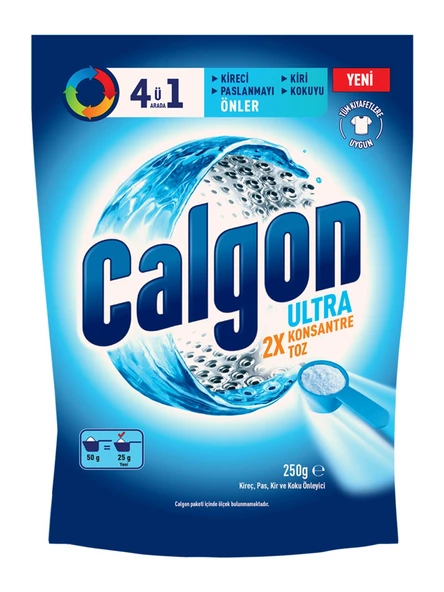 Calgon Çamaşır Makinesi Kireç Önleyici 250 G + Omo Renkliler ve Beyazlar İçin Çamaşır Deterjanı 9 Kg (2'li set) - 3