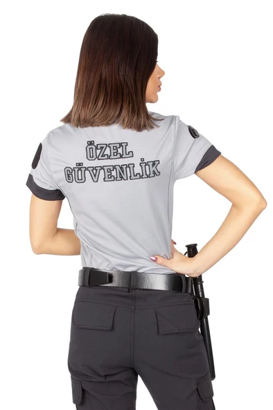Yeni Tip Kamu Özel Güvenlik Kadın Yazlık Kısa Kol Tişört - 4