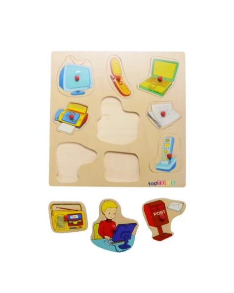 İletişim Aletleri Ahşap Puzzle - 2
