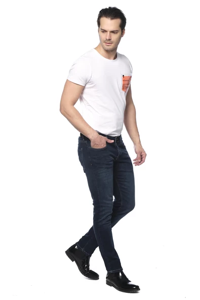 Erkek Slim Fit Yıkamalı Likralı Jean Kot Pantolon - 10