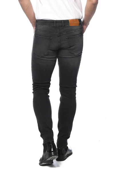 Erkek Slim Fit Yıkamalı Likralı Jean Kot Pantolon - 5