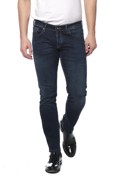 Erkek Slim Fit Yıkamalı Likralı Jean Kot Pantolon - 7