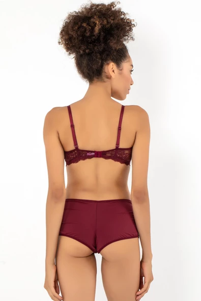 Miorre Push-Up Dolgulu Dantel Detaylı Straplez Sütyen Takım - 6