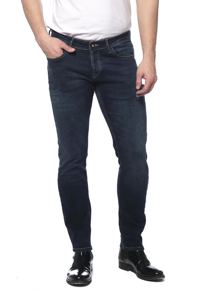 Erkek Slim Fit Yıkamalı Likralı Jean Kot Pantolon - 6