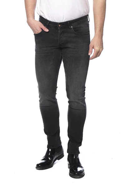 Erkek Slim Fit Yıkamalı Likralı Jean Kot Pantolon - 2