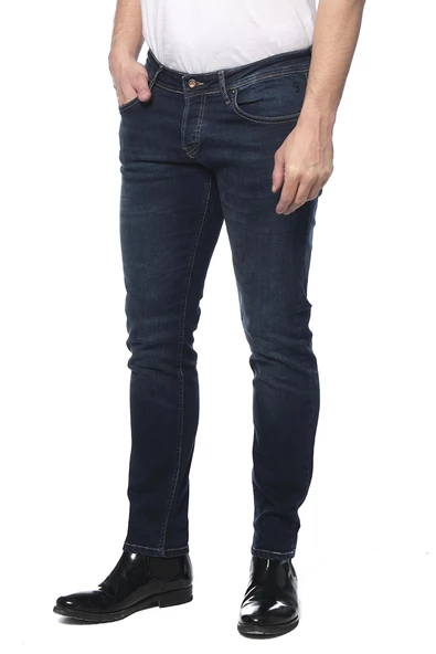 Erkek Slim Fit Yıkamalı Likralı Jean Kot Pantolon - 8