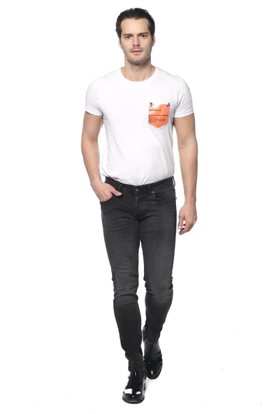 Erkek Slim Fit Yıkamalı Likralı Jean Kot Pantolon - 4
