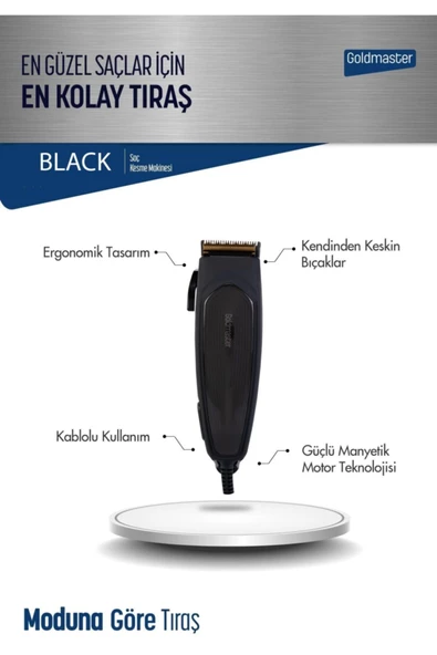Goldmaster GM-8197 Black Saç Kesme Makinesi - 3