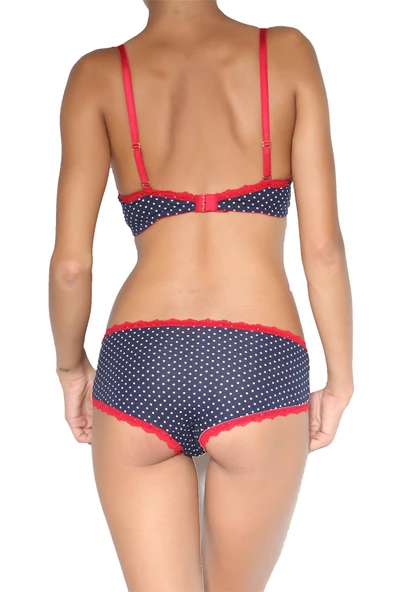 Miorre Push-Up Dolgulu Straplez Puantiyeli Sütyen Takım - 7