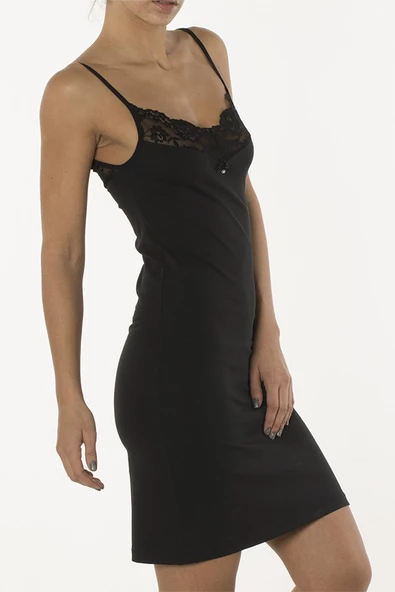 DoReMi Ayarlanabilir Askılı Dantel Detaylı Penye Gecelik - Resim 2