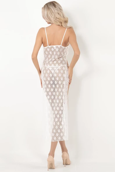 Miorre Pasionara Derin Yırtmaçlı Dantel Gecelik-45 - Resim 5