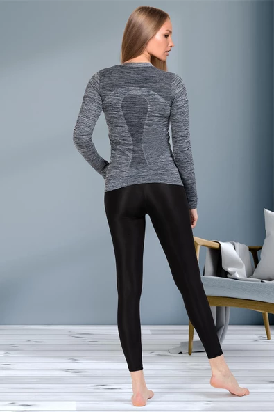 MioFit Kadın Tides Fermuar Yakalı Uzun Kollu Dikişsiz Spor Tişört - 8