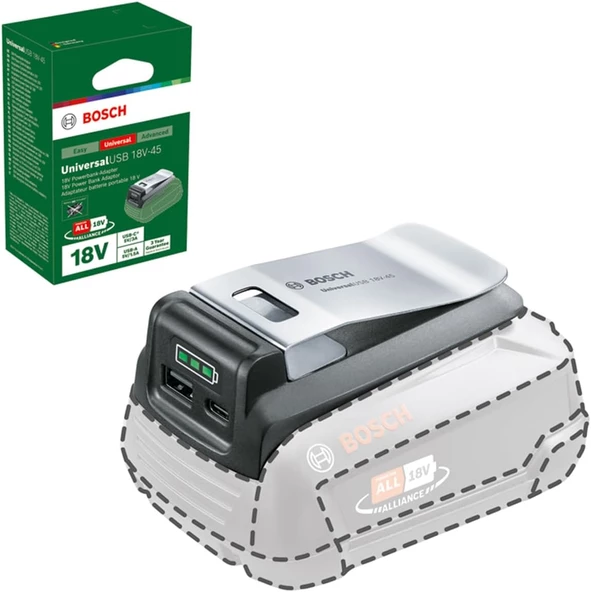 Bosch UniversalUSB 18V-45 Powerbank Adaptör - 1600A02WS1