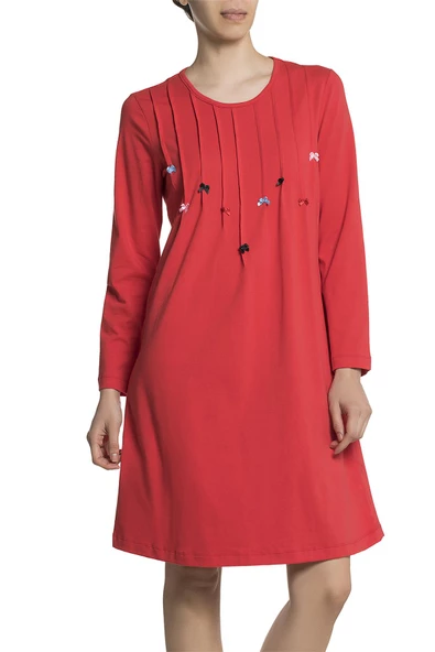 Doremi Uzun Kollu Penye Gecelik - Resim 4