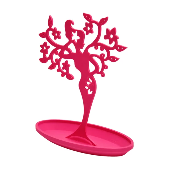 Ağaç Perisi Tasarımlı Takı Standı - Takı Askılığı - Pembe - 4