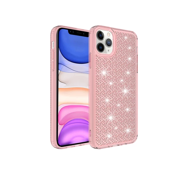 İPHONE 12 PRO SNOW SİLİKON KAPAK PEMBE