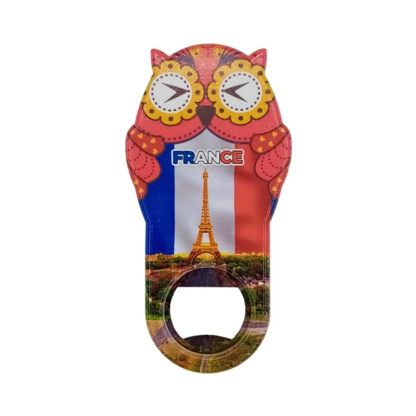 Fransa Temalı Baykuş Magnet Kapak Açacak ürün görseli