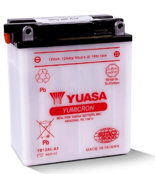 Yuasa YB12AL-A2 (DC) MOTOSİKLET AKÜSÜ - 2