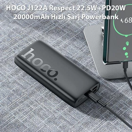 HOCO J122A Respect 22.5W+PD20W 20000mAh Hızlı Şarj Powerbank