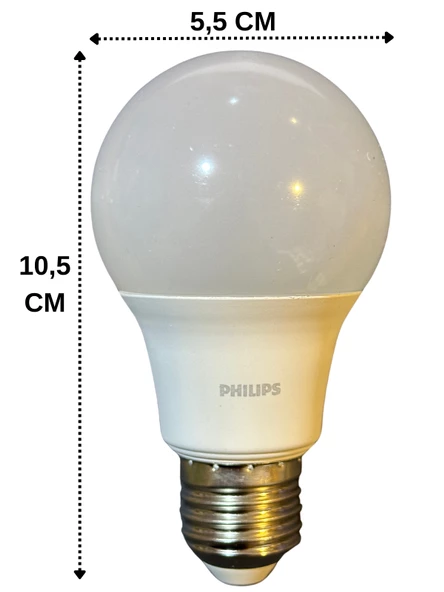 Philips 8W (60W) 2700K (Sarı Işık) E27 Duylu Klasik Led Ampul (2 Adet) - Resim 3