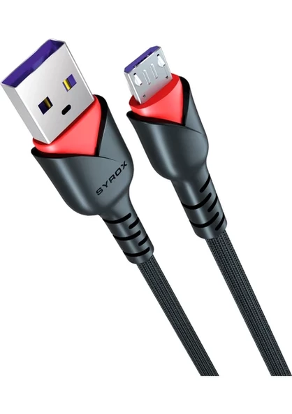 SYROX C91 Micro USB Girişli 2.0A Hızlı Şarj ve Data Kablosu