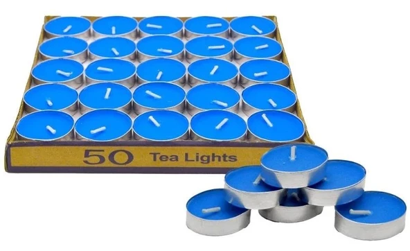 Hayal Sepeti Mum Tea lights  50ad MAVİ renk