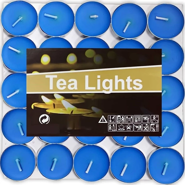 Hayal Sepeti Mum Tea lights  50ad MAVİ renk - 3