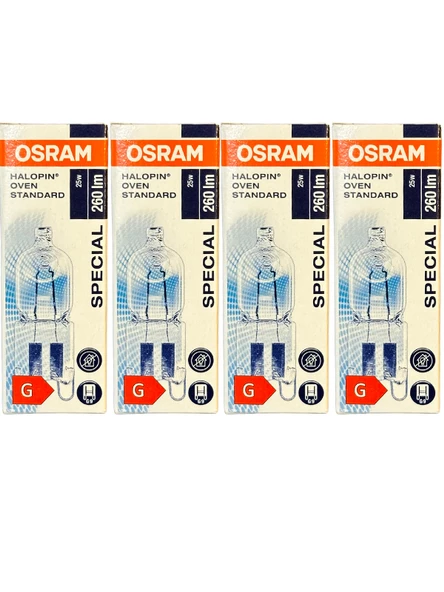 Osram Halopin Oven 25W 2700K (Sarı Işık) G9 Duylu Halojen Fırın Ampulü (4 Adet)