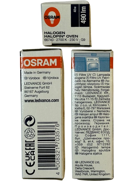 Osram Halopin Oven 40W 2700K (Sarı Işık) G9 Duylu Halojen Fırın Ampulü (10 Adet) - Resim 4