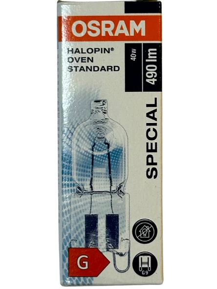 Osram Halopin Oven 40W 2700K (Sarı Işık) G9 Duylu Halojen Fırın Ampulü (8 Adet) - 2