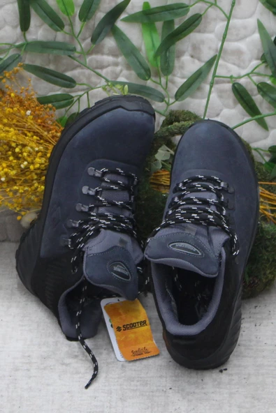 Scooter M4100 Gri Asfalt Anatomik Orijinal Ürün Hakiki Deri Su Geçirmez Erkek Bot - Resim 5