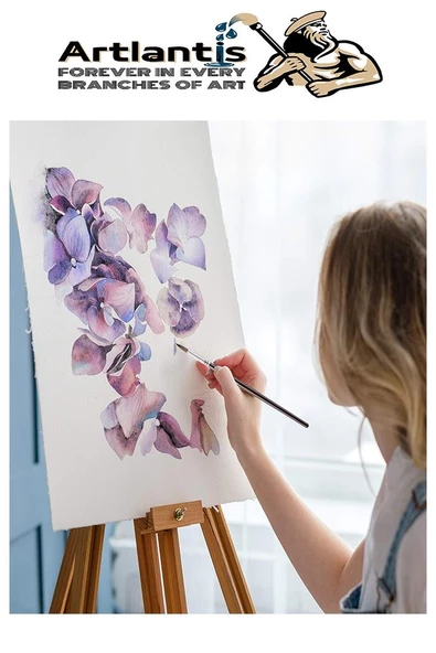 Resim Fırçası 6 Numara 5 li 1 Paket Samur Yuvarlak Uçlu Fırça Seti Guaj Sulu Akrilik Yağlı Boya Fırçaları - 5