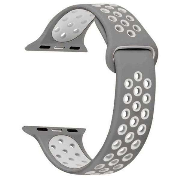 Gpack Apple Watch 10 42mm Kordon Delikli Çift Renk Silikon - 6