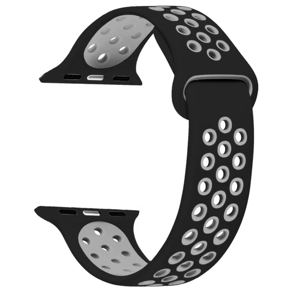 Gpack Apple Watch 10 42mm Kordon Delikli Çift Renk Silikon - 4