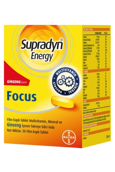 Supradyn   Energy Focus Multivitamin 30 Tablet ürün görseli