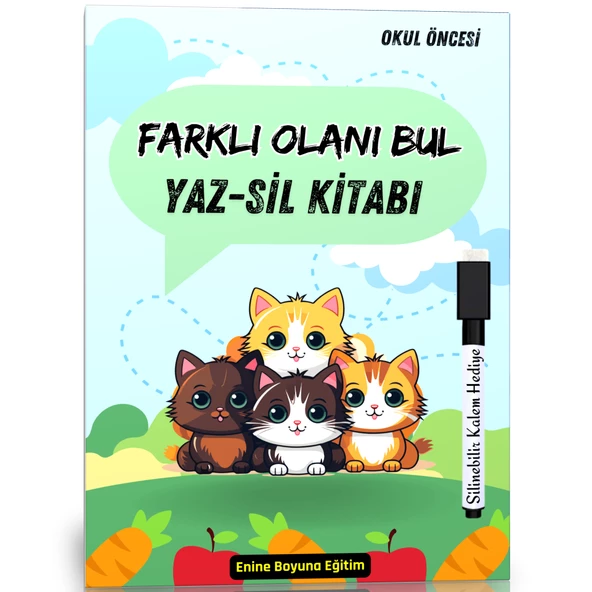 Okul Öncesi Farklı Olanı Bul YAZ-SİL Kitabı