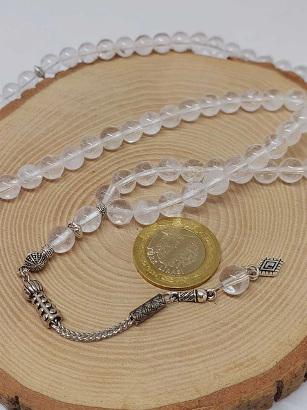 Kristal Kuvars Taşı 99luk Tesbih 8mm (8956) - Resim 5