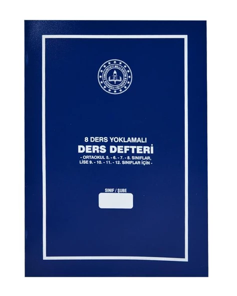 Gülpaş 8 Ders Yoklamalı Ders Defteri Mavi Plastik Kapak 384