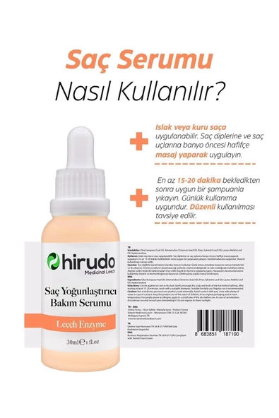 Hirudo   Medicinal Saç Yoğunlaştırıcı Solisyon