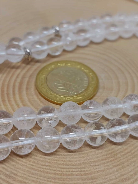 Kristal Kuvars Taşı 99luk Tesbih 8mm (8956) - Resim 3