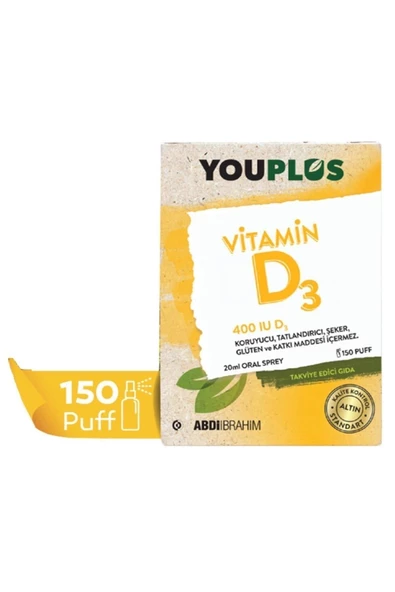 ABDİİBRAHİM   Youplus Vitamin D3 400 Iu 20 ml Oral Sprey - 2