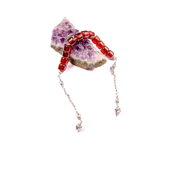 Fıçı Kesim 13x11 mm Ateş Kehribar Zaza  Tesbih - Resim 3