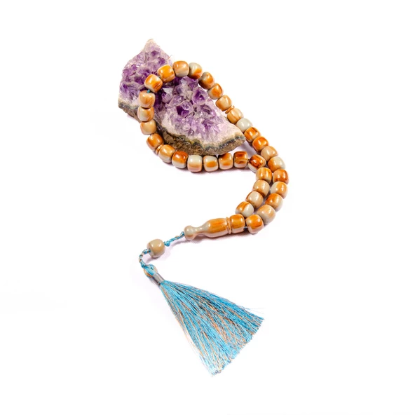 Fıçı Kesim 12x10 mm İri Boy Katalin  Saray Püsküllü Tesbih - Resim 2