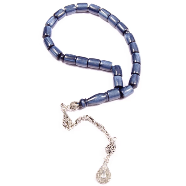 Kesme Kesim 10x8 mm Efe Boy Katalin  Alpaka Püsküllü Tesbih ürün görseli 1