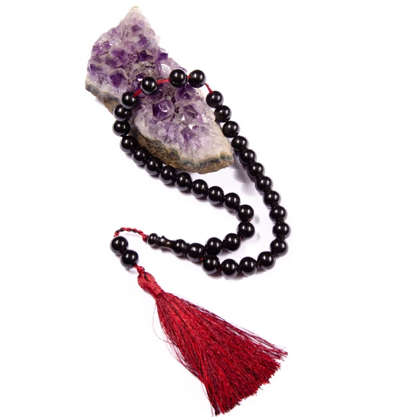 Osmanlı Benzetme Sıkma Kehribar 34cm Saray Püsküllü Tesbih - Resim 2