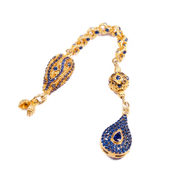 Özel Seri Zirkon Taşlı Gümüş Püskül 4,5 Cm 8,26 Gram