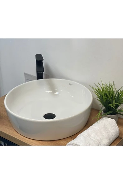 Turkuaz   Turkuaz Cerastyle One Lavabo 46 Cm Yuvarlak Çanak Tezgah Üstü